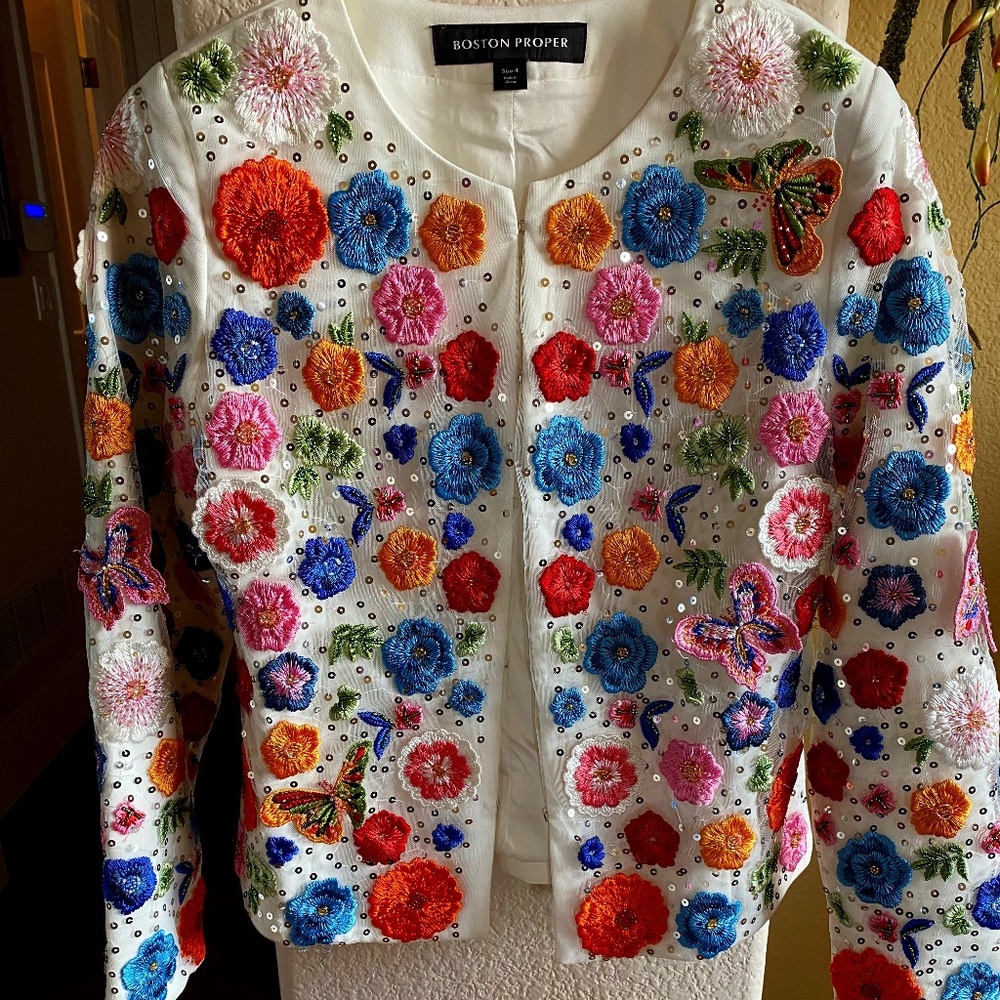 Brand New Boston Proper Embroidered Jacket